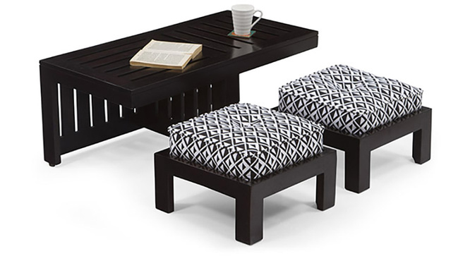 Caffino Coffee Table Set(Ebony&Black&White)